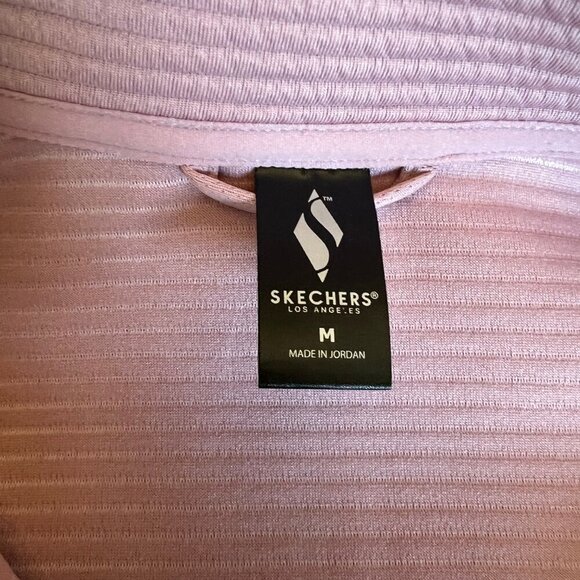 Women's Dusty Rose Skechers GoWalk Ribbed Hoodless Zip-up Jacket, Size Medium - Picture 6 of 9
